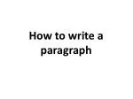 PPT - How to write a paragraph PowerPoint Presentation, free download ...