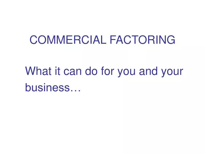 commercial factoring