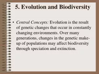 5. Evolution and Biodiversity