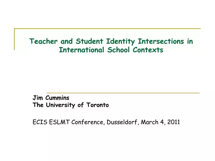 teacher and student identity intersections in international school contexts