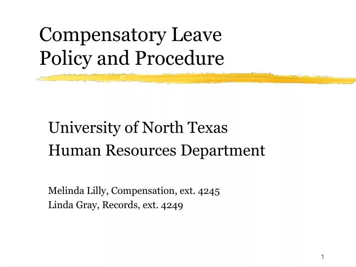 compensatory leave policy and procedure