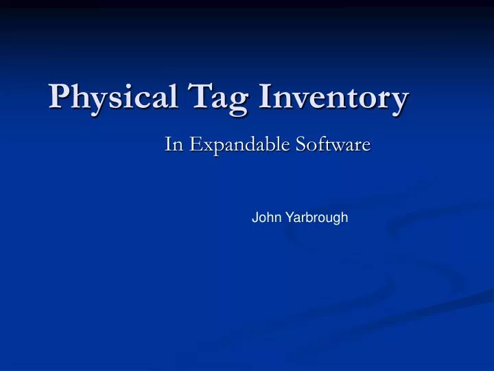 physical tag inventory