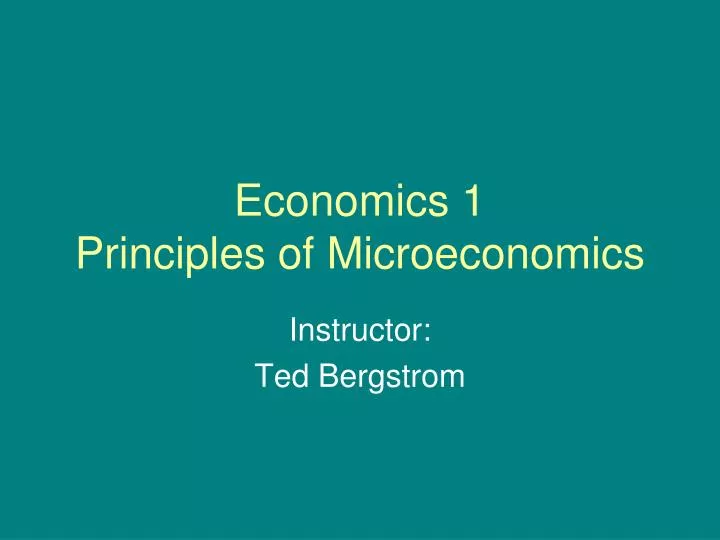 economics 1 principles of microeconomics