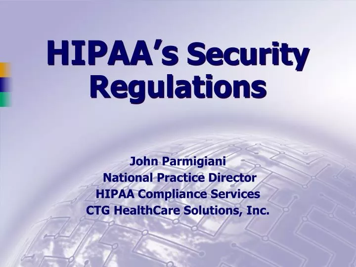 hipaa s security regulations