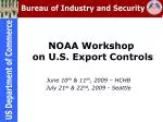 NOAA Workshop on U.S. Export Controls - slide 1
