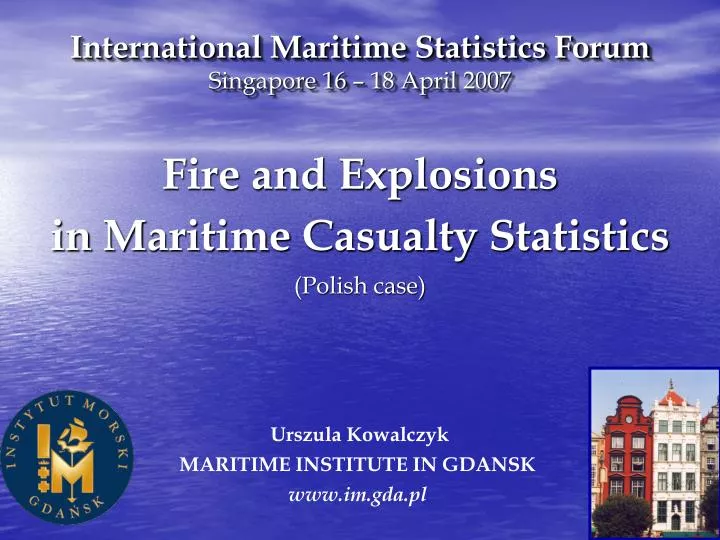 international maritime statistics forum singapore 16 18 april 2007