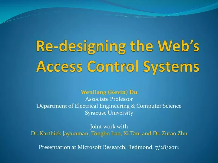 re designing the web s access control systems