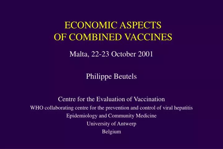 economic aspects of combined vaccines