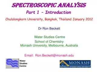 Spectroscopic Analysis Part 1 – Introduction