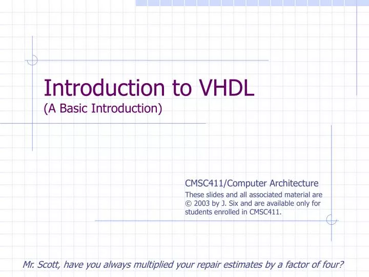 introduction to vhdl a basic introduction