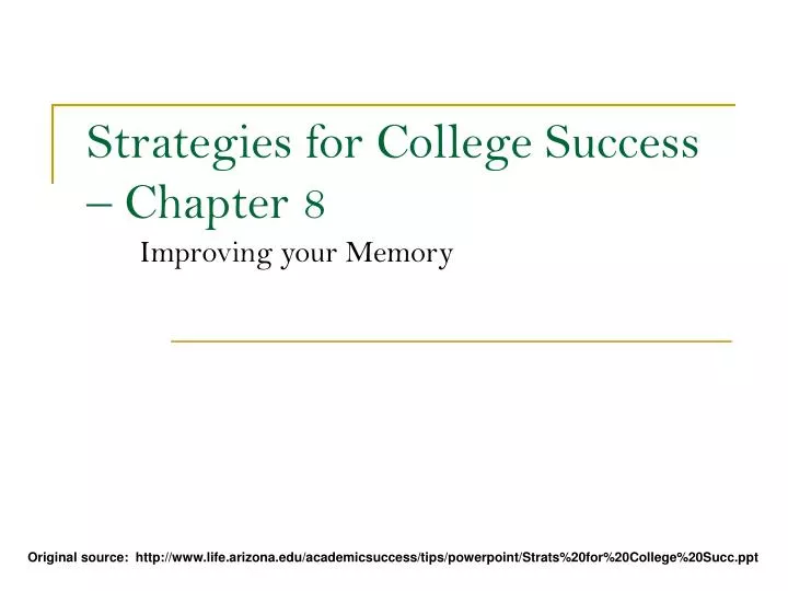 strategies for college success chapter 8