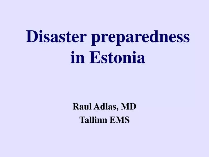 disaster preparedness in estonia