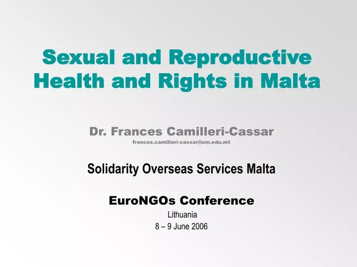 sexual and reproductive health and rights in malta