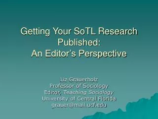 Getting Your SoTL Research Published: An Editor’s Perspective