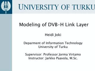 Modeling of DVB-H Link Layer