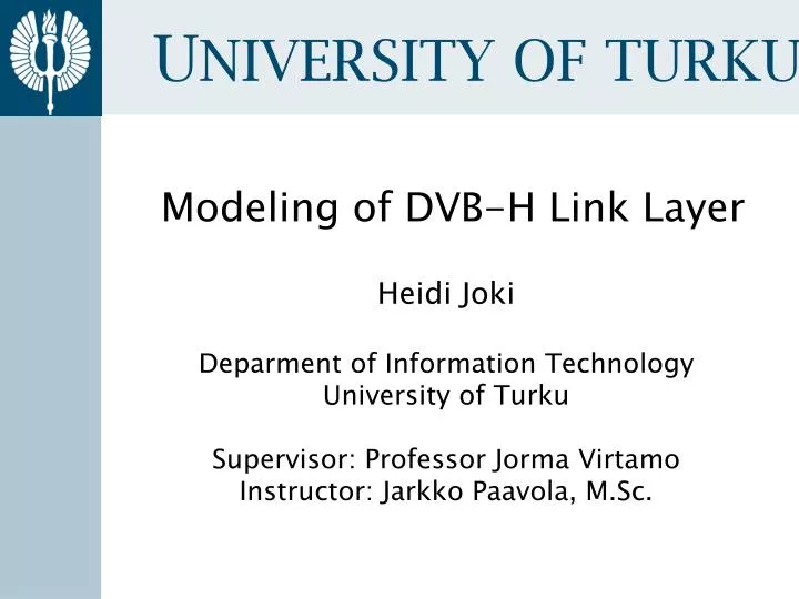 modeling of dvb h link layer