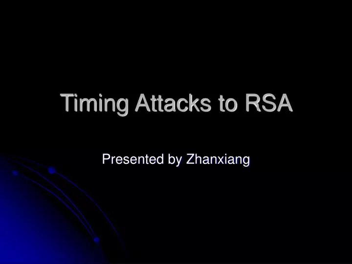 timing attacks to rsa
