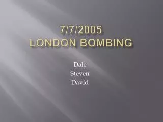 7/7/2005 London Bombing