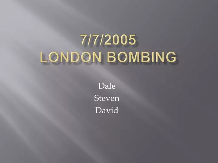 7 7 2005 london bombing