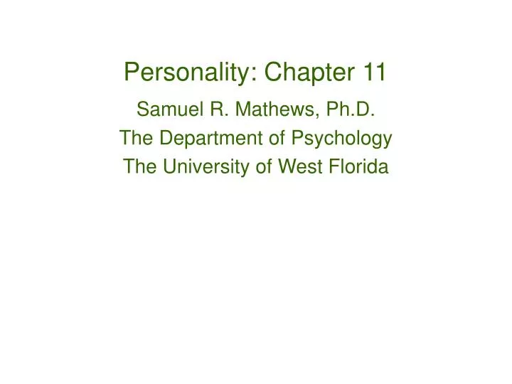 personality chapter 11