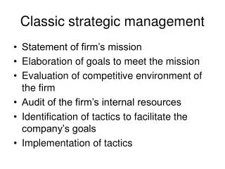 Classic strategic management