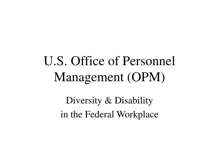 u s office of personnel management opm