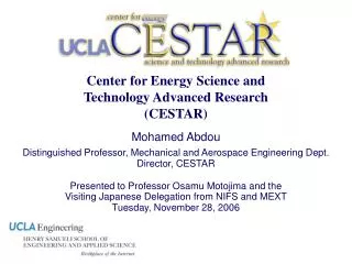Center for Energy Science and Technology Advanced Research (CESTAR)