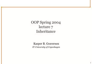 OOP Spring 2004 lecture 7 Inheritance