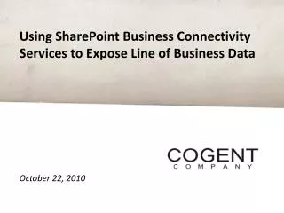 Using SharePoint Business Connectivity Services to Expose Line of Business Data