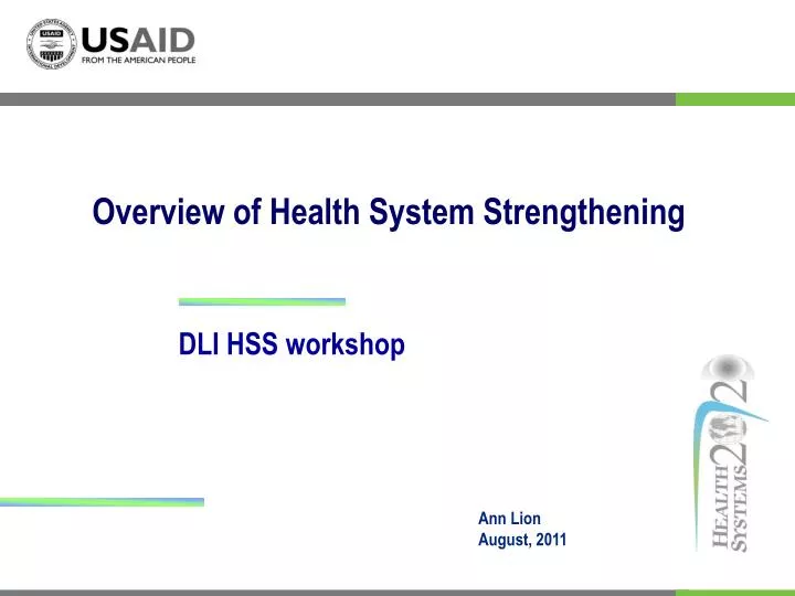 overview of health system strengthening