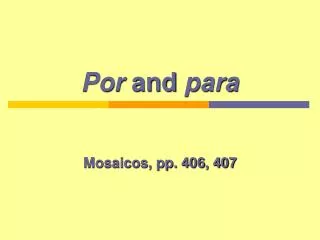 por and para