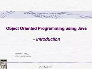 Object Oriented Programming using Java - Introduction