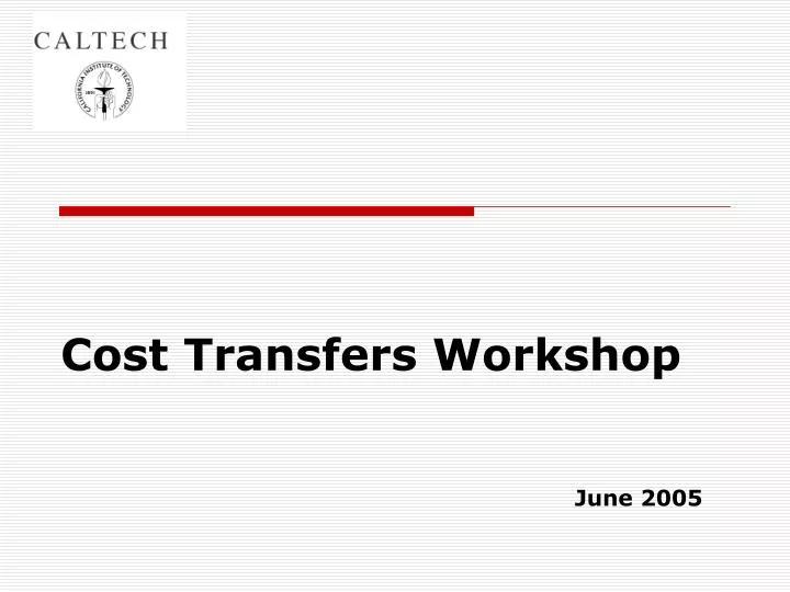 cost transfers workshop