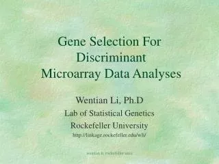 Gene Selection For Discriminant Microarray Data Analyses