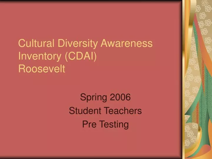 cultural diversity awareness inventory cdai roosevelt