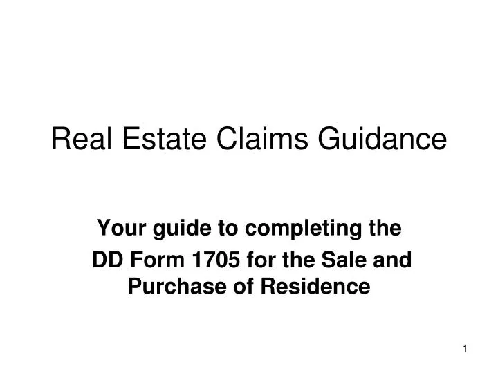 real estate claims guidance
