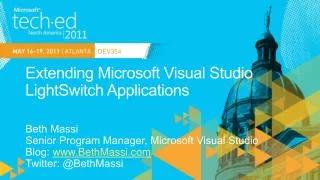 Extending Microsoft Visual Studio LightSwitch Applications