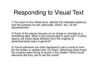 Responding to Visual Text