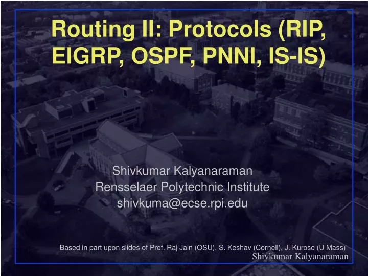 routing ii protocols rip eigrp ospf pnni is is