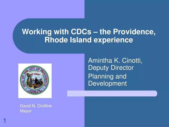 working with cdcs the providence rhode island experience