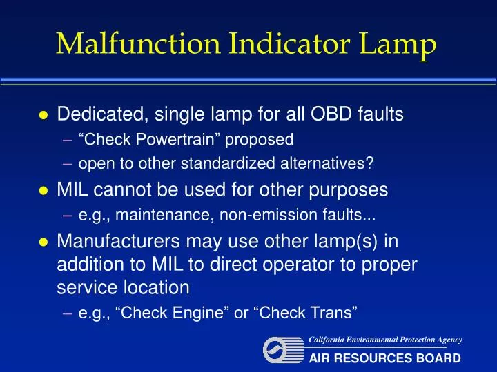 malfunction indicator lamp