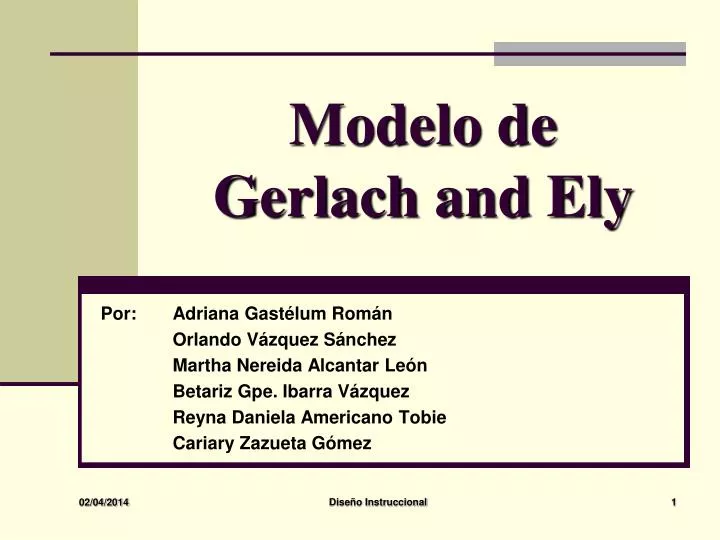 modelo de gerlach and ely