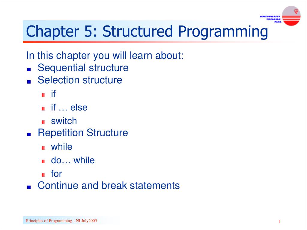 PPT - Chapter 5: Structured Programming PowerPoint Presentation, free ...