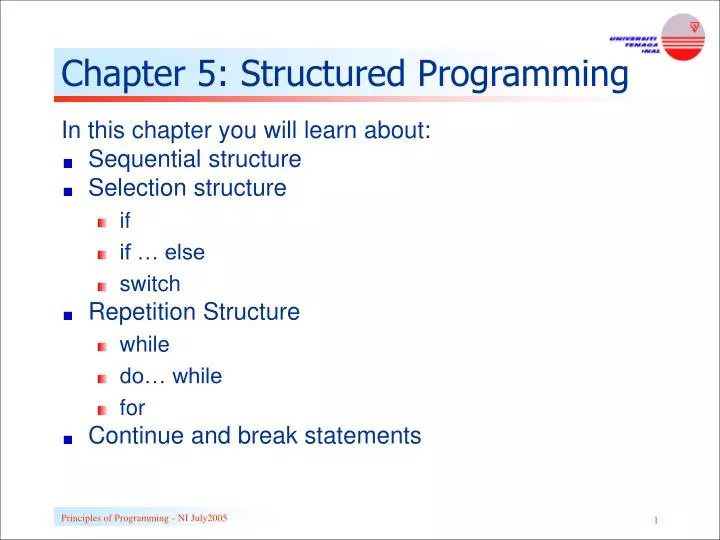 chapter 5 structured programming
