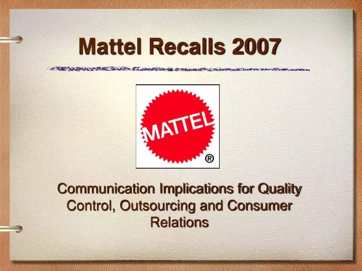 mattel recalls 2007