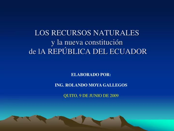 los recursos naturales y la nueva constituci n de la rep blica del ecuador