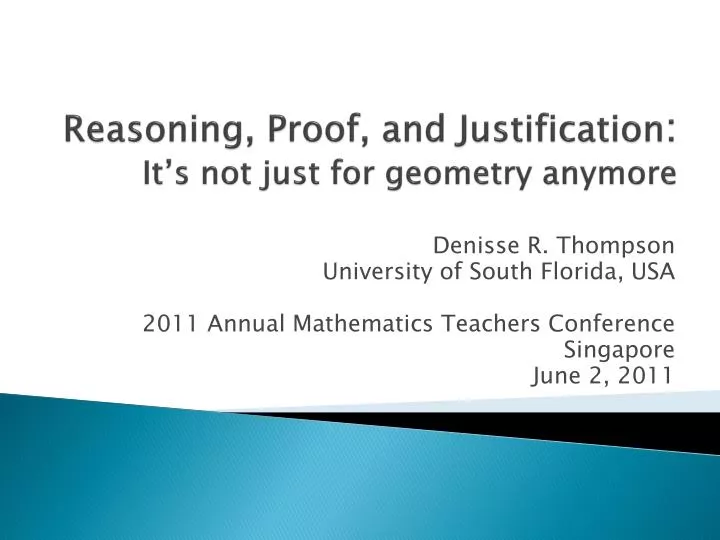 reasoning proof and justification it s not just for geometry anymore
