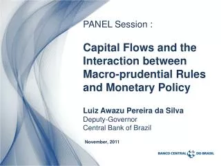 Luiz Awazu Pereira da Silva Deputy-Governor Central Bank of Brazil