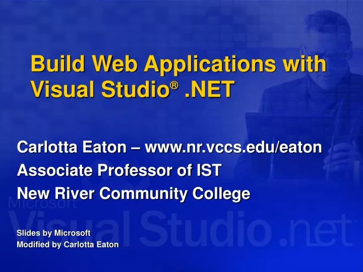 build web applications with visual studio net