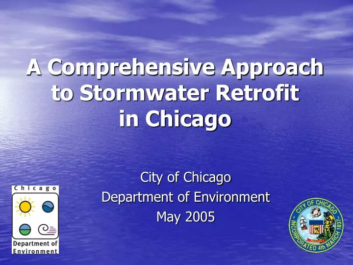 a comprehensive approach to stormwater retrofit in chicago